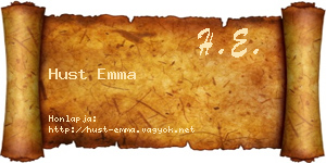 Hust Emma névjegykártya